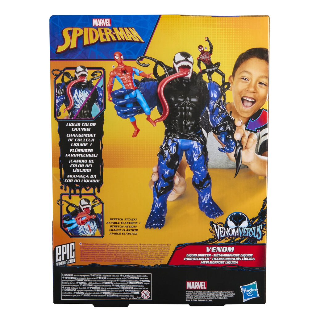 Marvel Spider-Man Epic World of Action VenomVersus Venom Liquid Shifter Figure, Stocking Stuffers for Kids Ages 4 and up