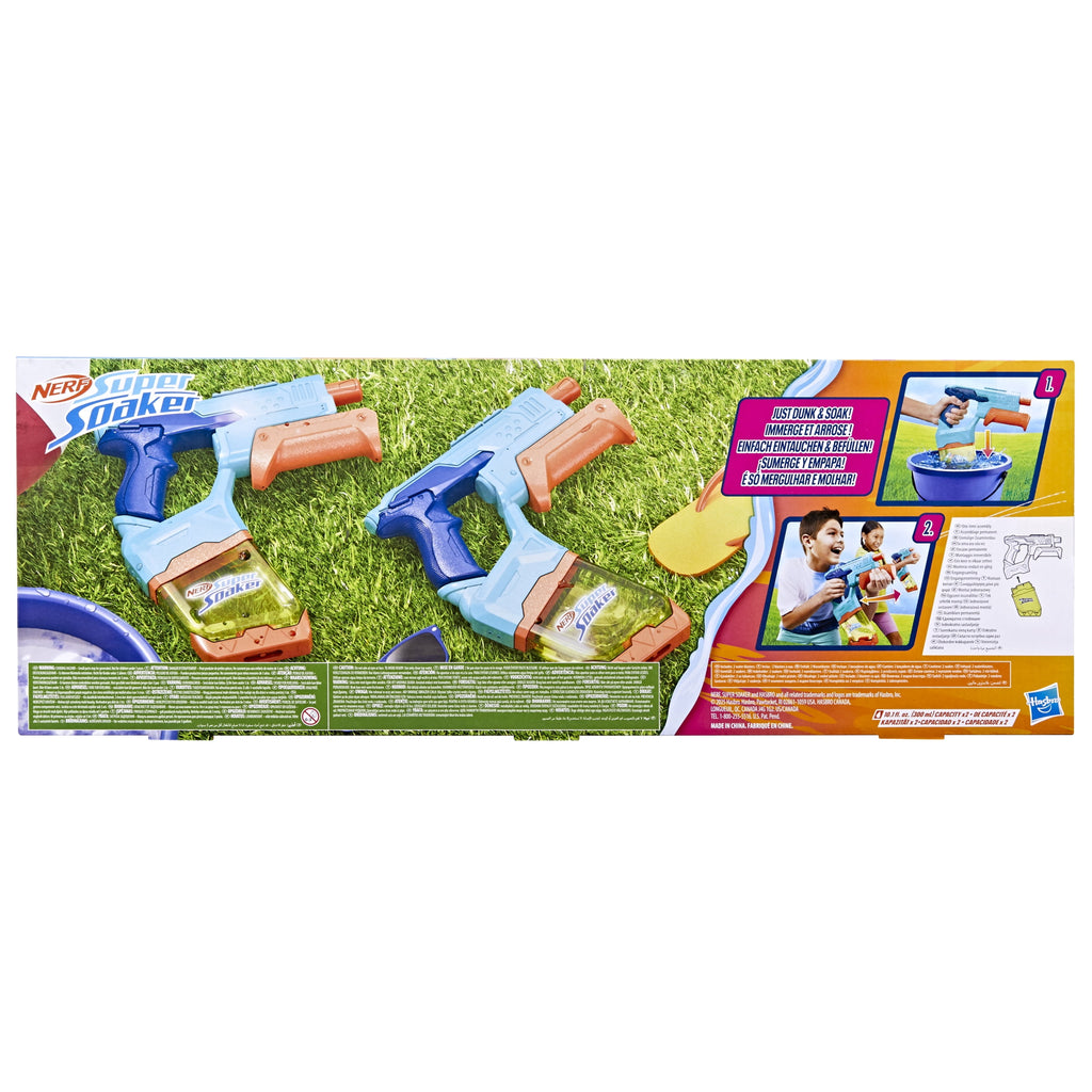 Nerf Super Soaker Dunk-Fill Water Blaster 2-Pack, Instant Fill 10.1 Fluid Ounce Tanks, Water Toys, 6+