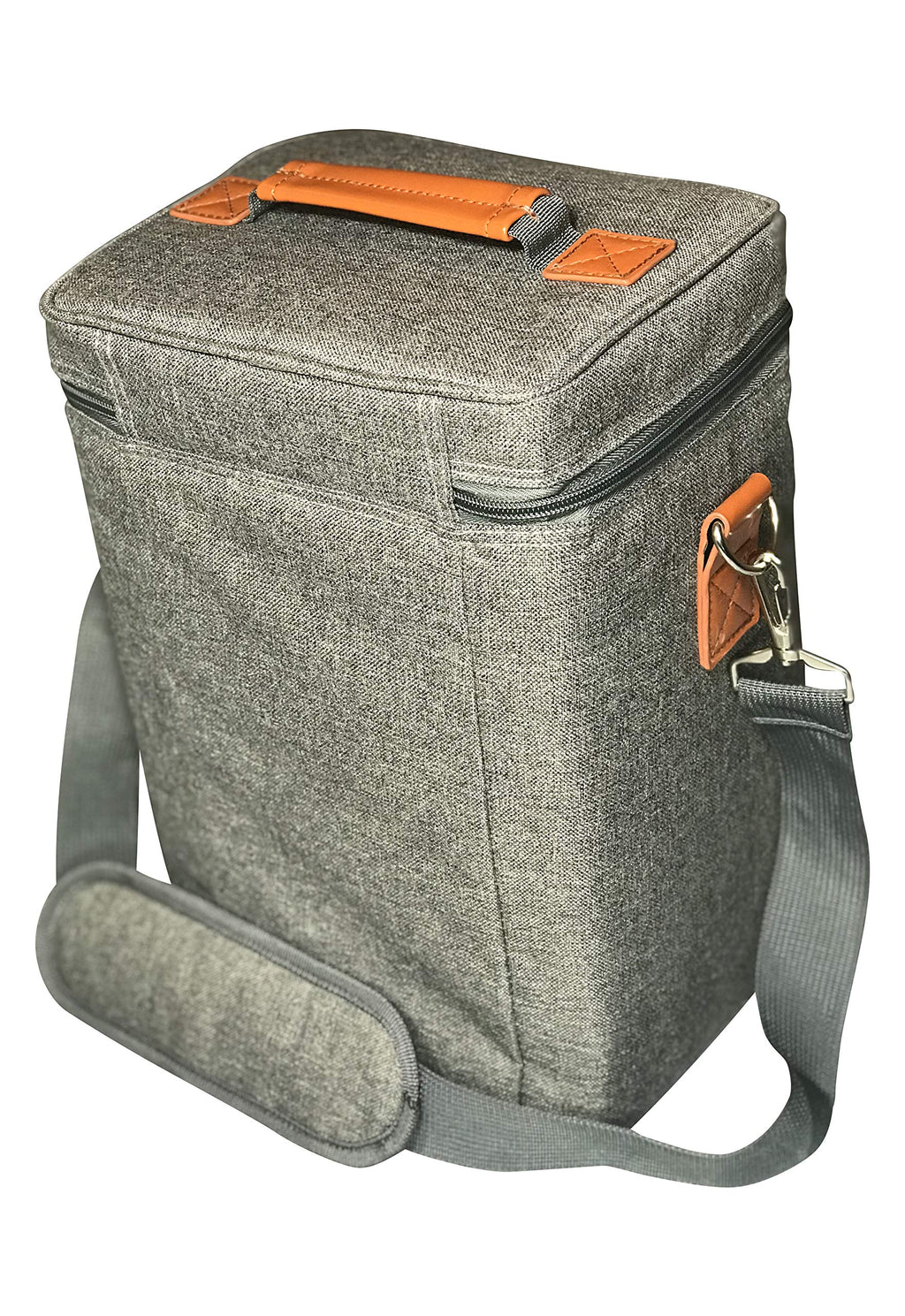 Insulated Wine Tote Bag Wine Bottle Carrier 4 Bottle Capacity Cooler Bag for Outdoor Camping Great Wine Lover Gift with Handle and Adjustable Shoulder Strap (Gray)