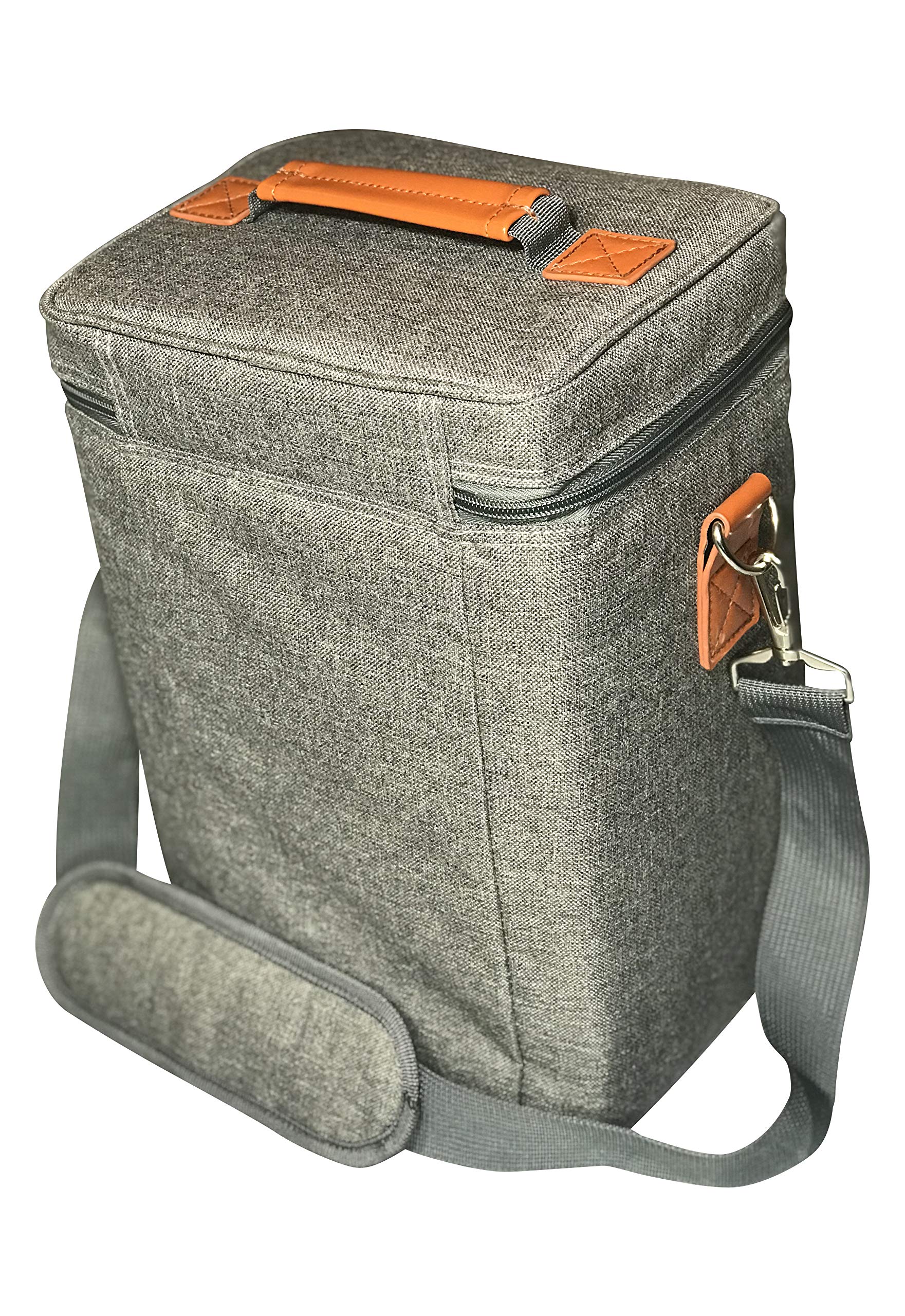 Insulated Wine Tote Bag Wine Bottle Carrier 4 Bottle Capacity Cooler Bag for Outdoor Camping Great Wine Lover Gift with Handle and Adjustable Shoulder Strap (Gray)