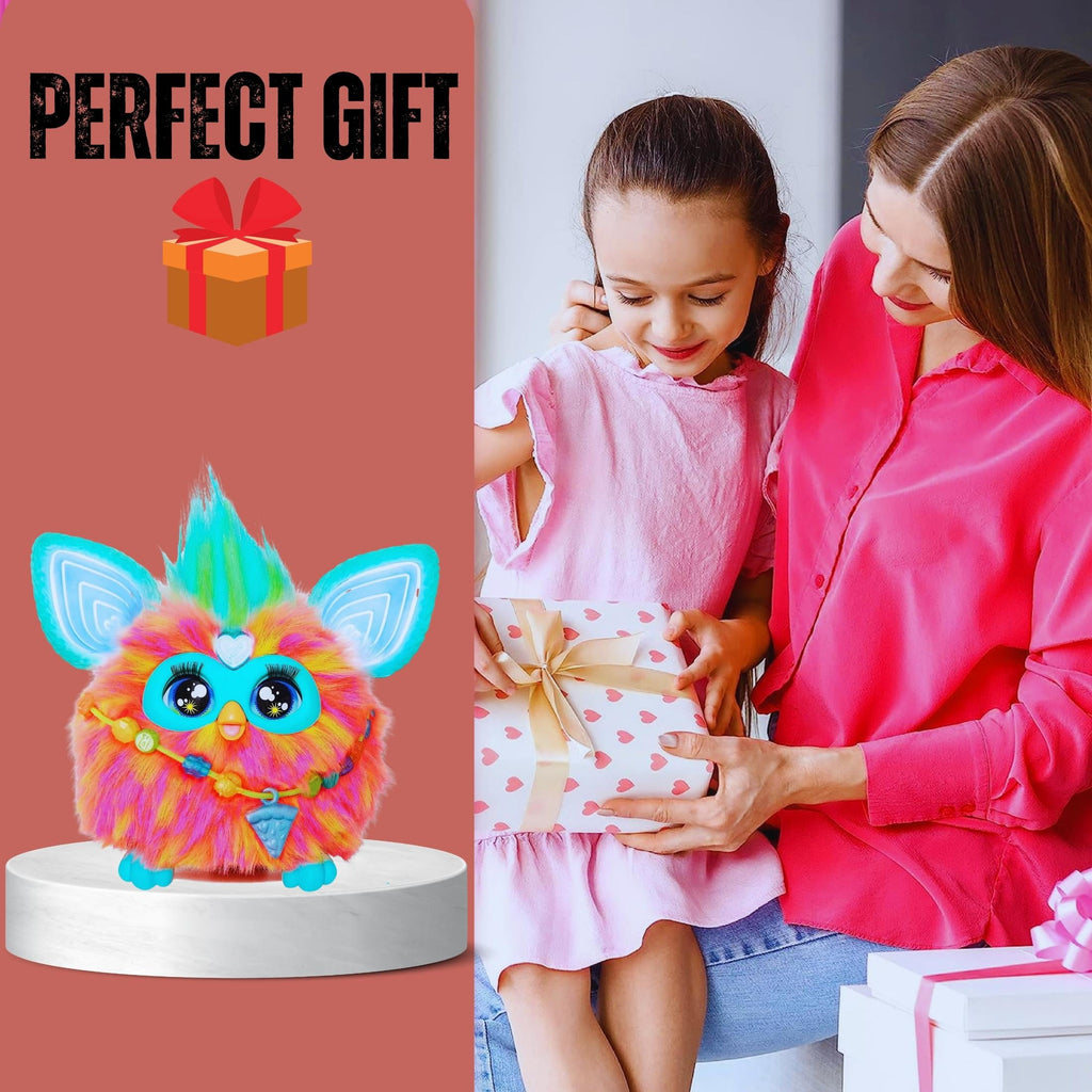 Furby Coral Interactive Plush Toys with 15 Fashion Accessories Voice Activated Animatronic Dancing Soft Toy for Kid Toddlers Christmas Holiday Birthday Gifts for 6 Yrs Old Up