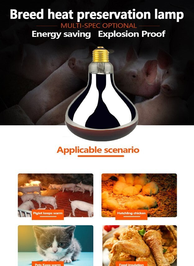 Red Light Therapy Infrared Heat Lamp For Heating Infrared Lamp 250w